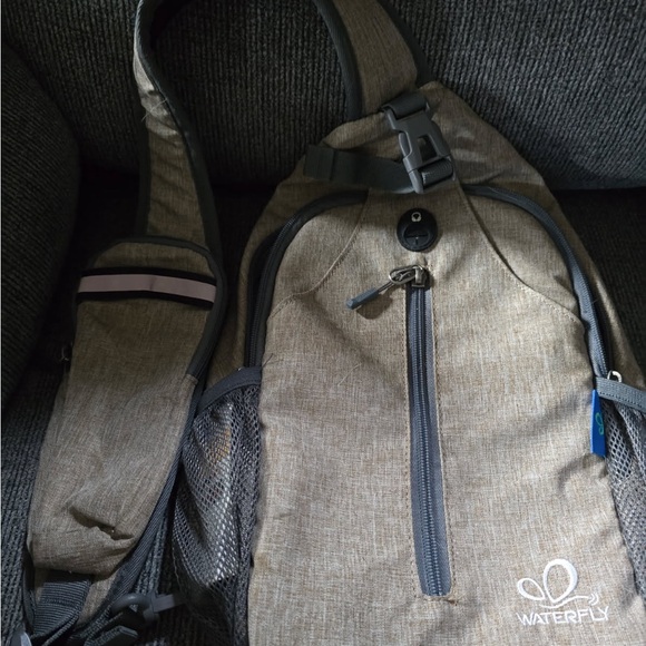 Tan Sling Backpack for Men - Picture 1 of 3